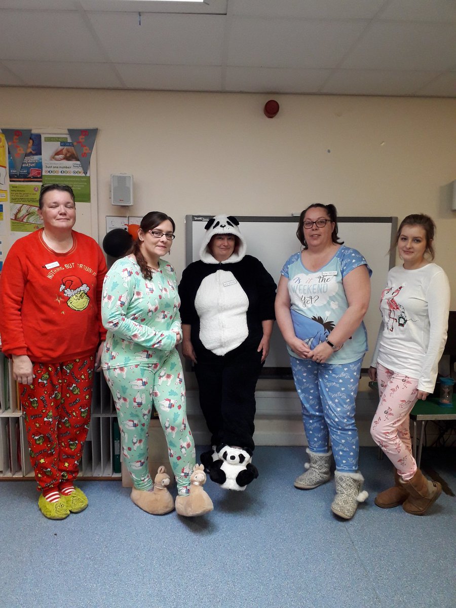 springhunstant2's tweet image. Our staff team are ready for Pyjama day!!
