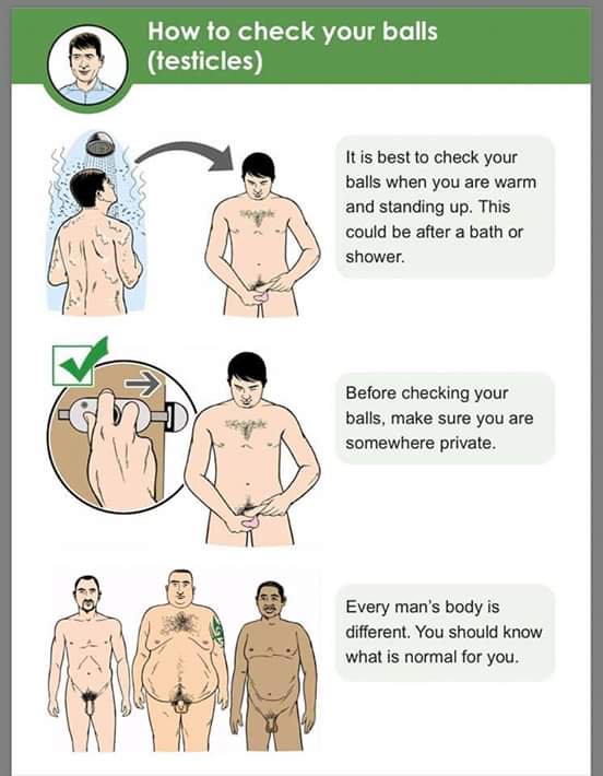 Gwapo_arrj's tweet photo. a quick guide on how to check them balls. RT you might save a life! 😎 https://t.co/EB7NGp58VY