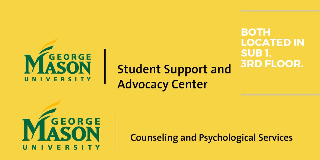 heypatriciato's tweet photo. Stressed out and not being a #HealthyHappyYou ? At #GMU, there's places like @CAPSMason1 and @SSACGMU that are available to help &amp; talk with fellow students that are going through tough times. #MimsPR https://t.co/YlfPdwCmic