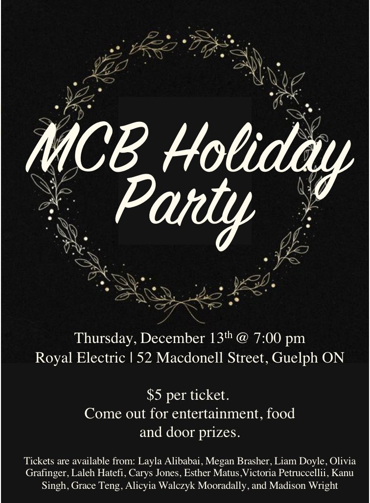 GscMcb's tweet image. Get your tickets (from one of the amazing grad students listed bellow) before they are sold out! 
#almostdecember