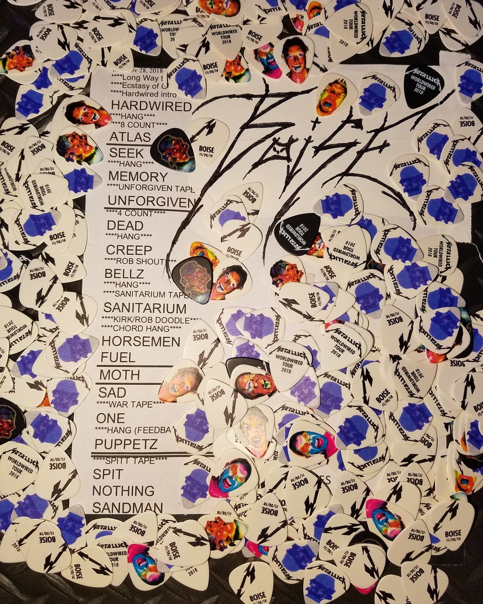 argentinaamber's tweet photo. #Setlist de ultima fecha! #MetInBoise ๐ค๐ https://t.co/STo5F7XNrO