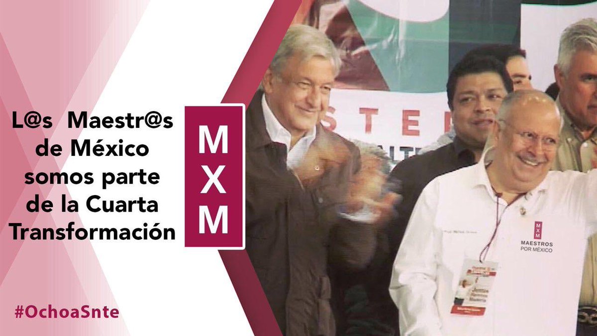 LegadoRafael8a's tweet photo. #MxM Maestros por México 🇲🇽 
#OchoaSnte 
#EsUnHonorEstarConObrador 
#CuartaTransformación https://t.co/fioPMT9j7K