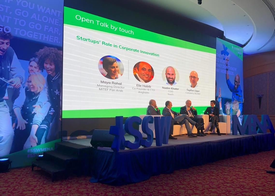 Seedstars's tweet photo. "As a startup, we know that we are growing and now challenging big people and big ideas in the region. We're hungry to do more and know that it's all about iteration", Elie Habib, co-founder and CTO of @anghami, at the open talk by @touchlebanon at #SSWMENA https://t.co/yg9aYx0a6w