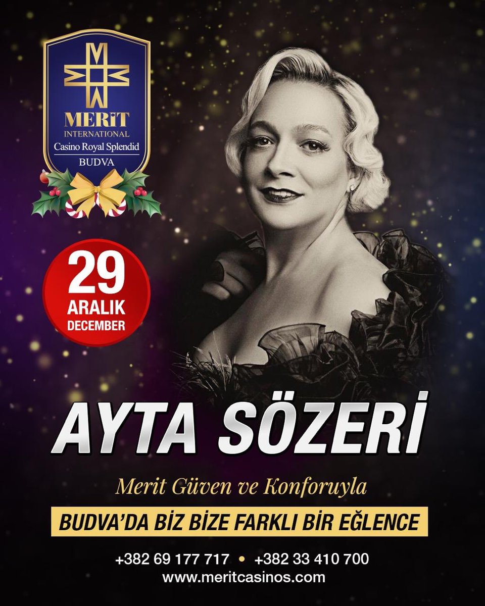 MeritBalkanlar's tweet photo. Yılbaşında, Montenegro/Karadağ’da
Merit Casino Royal Splendid’de
29 Aralık Cumartesi @AYTASOZERI 
31 Aralık Pazartesi Buzuki Orhan 
🎈💕👍👏⭐️🔥📢📣🍷🎉 https://t.co/BLzayviWNC