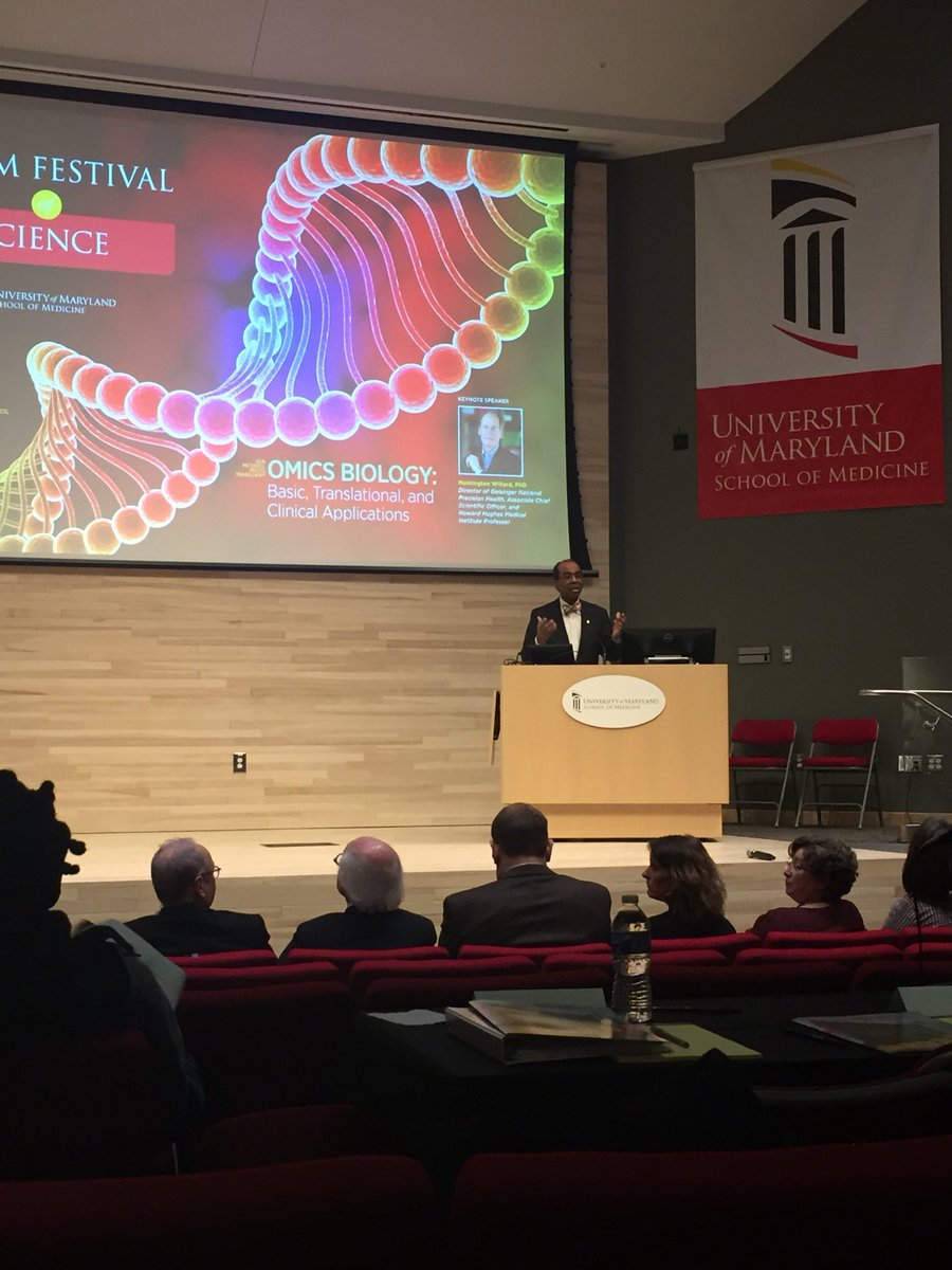 GoldenDiabetes's tweet photo. University of Maryland, School of Medicine Festival of Science. The keynote speaker is Dr. Huntington Willard,the Director of Geisinger National Precision Health.  #UMB #Thinkbigdiversity https://t.co/CYCZAhOj9i