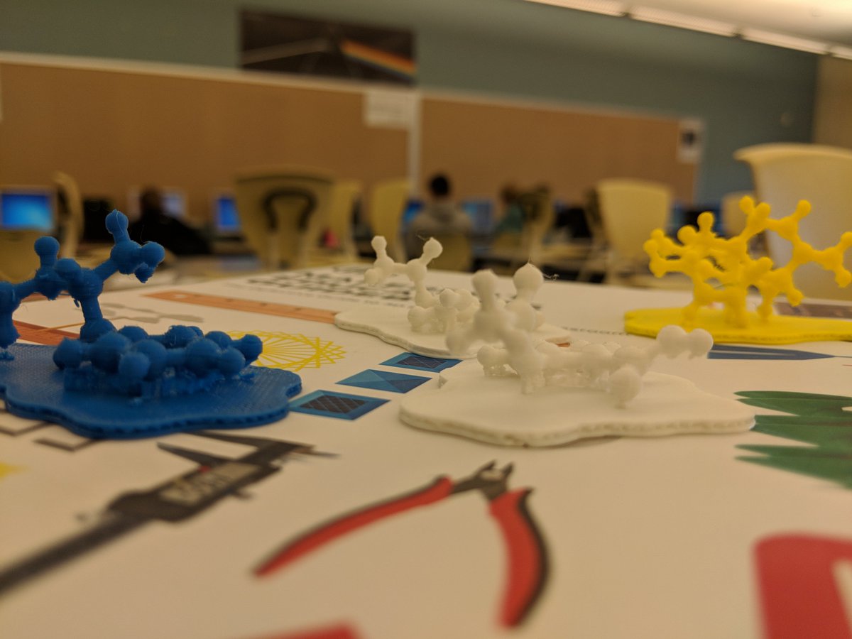 METechTeam's tweet photo. Look what happens when you let a STEM teacher and a CHEM teacher collaborate.  You get 3D printing molecules.  Anyone recognize these? @MEbioteacher @MERHS_Principal #letthekidsplay #lifelongkindergarten #3d https://t.co/Jo8BqX2stK