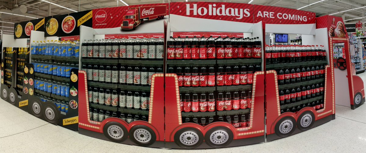 eXPD8_fm's tweet photo. Everyone loves the famous Coca Cola advert at Christmas but have you seen the truck in store yet? We love fun and exciting POS and this is always a Christmas highlight! https://t.co/ILvptaih4q