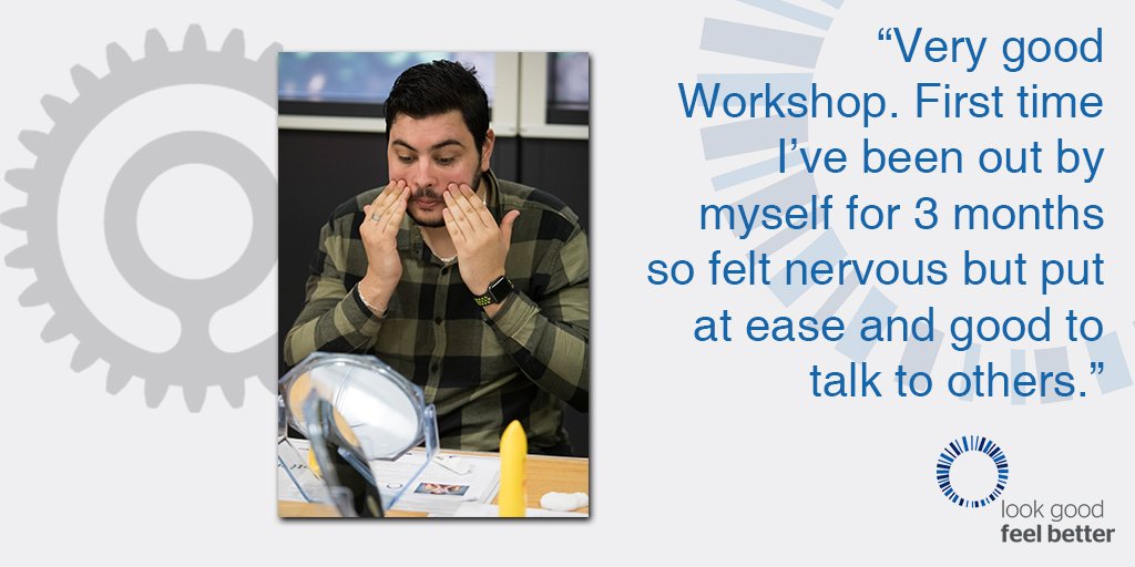 lgfbuk's tweet photo. “Very good Workshop. First time I’ve been out by myself for 3 months so felt nervous but put at ease and good to talk to others.” #lgfbmen #cancersupport #skincare #confidenceboost https://t.co/e7iEBzC6Cl