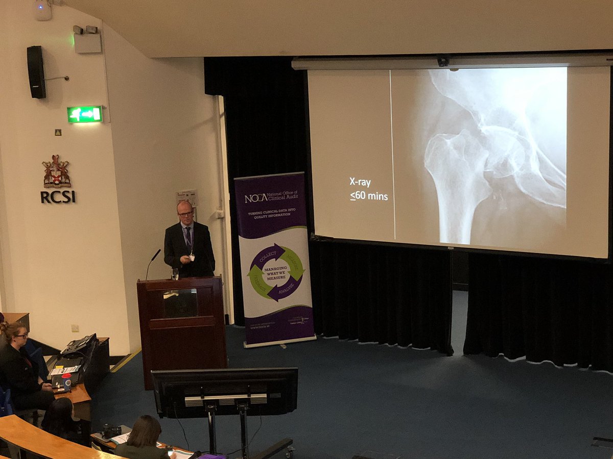 John Cronin presenting new Irish Emergency Medicine Hip Fracture Guidelines.