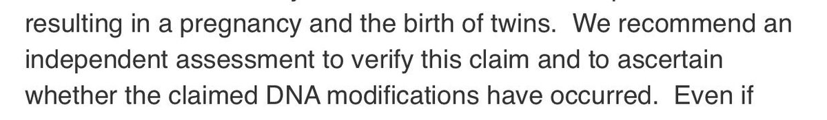 natashaloder's tweet photo. So the #GeneEditingSummit scientist recommend an independent assessment of whether GM twins were made.  Article 12 of the UDHR is the right to privacy. Our scientific need to know cannot override the rights of the family to remain anonymous. https://t.co/7NYb0GmKnd