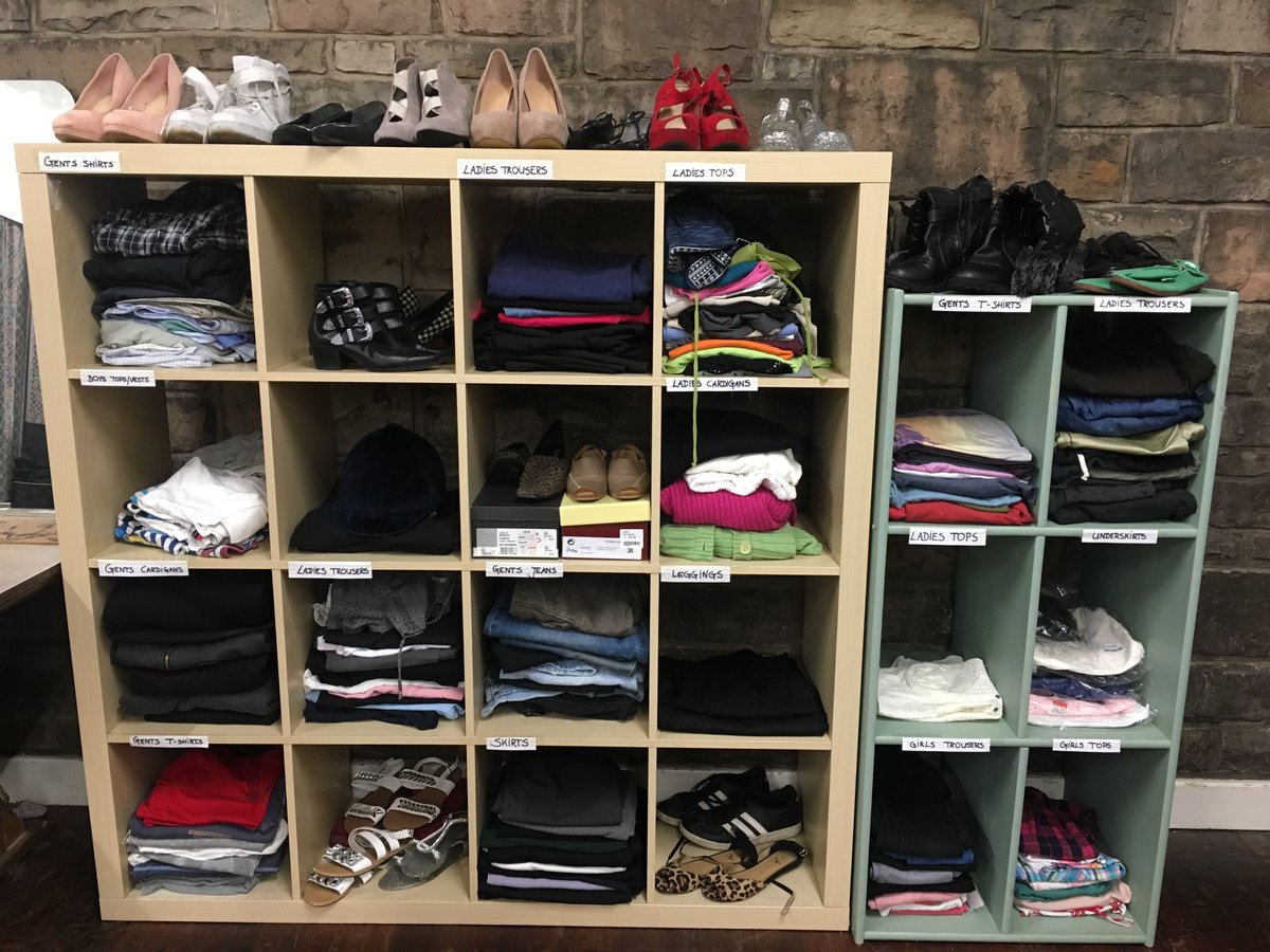 GreenerGranton's tweet photo. Swap Shop has been reorganised and more items are on #display. All #FreeToGoodHomes. If you are looking for anything specific, ask Anna. We have lots more in the #StoreRoom. Open today from 4:30-6PM. #GrantonGoesGreener #GrantonChurch #EcoCongregation #SwapShop #ReusingClothes https://t.co/eTvMRP9JzG