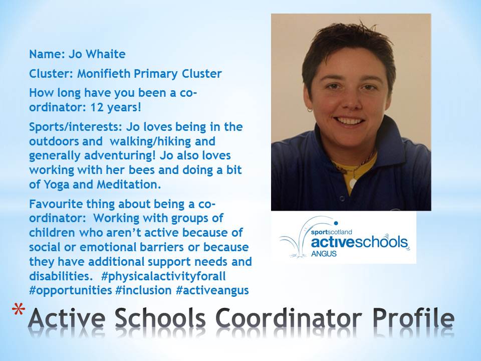 AngusCouncil's tweet image. RT: ActiveSchAngus: seaview_ps PrimaryGrange LiffPS MurroesP mattocks_ps BirkhillPrimary AuchterhousePS it&apos;s your very own Jo Whaite this week! #activeangus #physicalactivityforall
