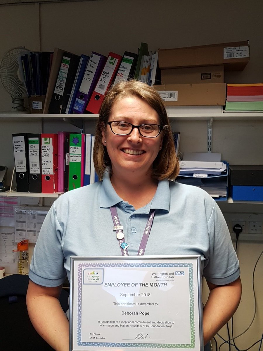 Deb Pope our wonderful employee of the month with role model badge to boot. Well done from all the respiratory team 😁