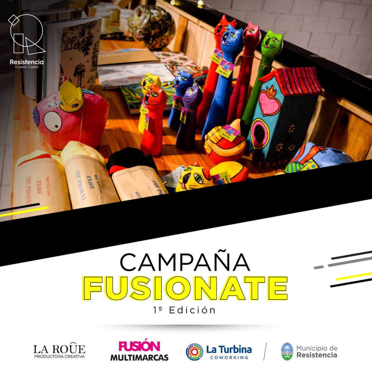 MuniResistencia's tweet photo. 🛍🏺📿CAMPAÑA #FUSIONATE PARA IMPULSAR A #EmprendedoresLocales
🙋♂️🙋♀️Lanzamos la iniciativa que busca impulsar y capacitar el #EspacioFusión, primer multimarca habilitado en #Resistencia (Leandro Alem 145), destinado a la comercialización de productos y marcas... https://t.co/jk1oL41w1g