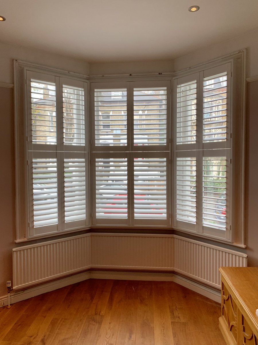 TotallyShutters's tweet photo. What do you think of these shutters that we installed recently on a bay window? The perfect balance between light and privacy. https://t.co/pf7Yq9fliF