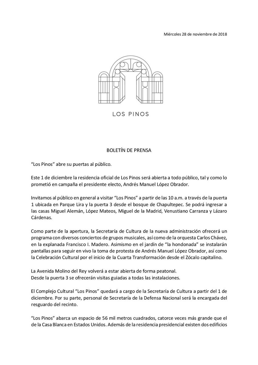alefrausto's tweet photo. ¿Qué pasaría si cambiamos la cultura del poder por #ElPoderDeLaCultura? Este sábado 1 de diciembre Los Pinos abre sus puertas. Los esperamos a  partir de las 10am. https://t.co/lY9KNaciYm