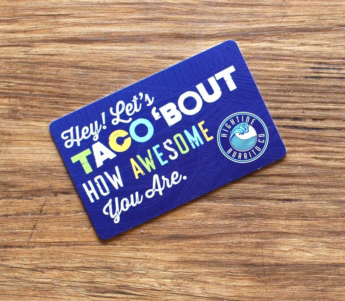 HightideBurrito's tweet photo. It's not how much we give, but how much love we put into giving. Give the gift of home-made Jax-Mex by purchasing a gift card on our website. 💙 #holidays #Holidays2018 #Jacksonville #florida #904 #GOJAGS #Jaguars #jaxmex #mexicanfood #family #givingback https://t.co/zia5W1GeJy