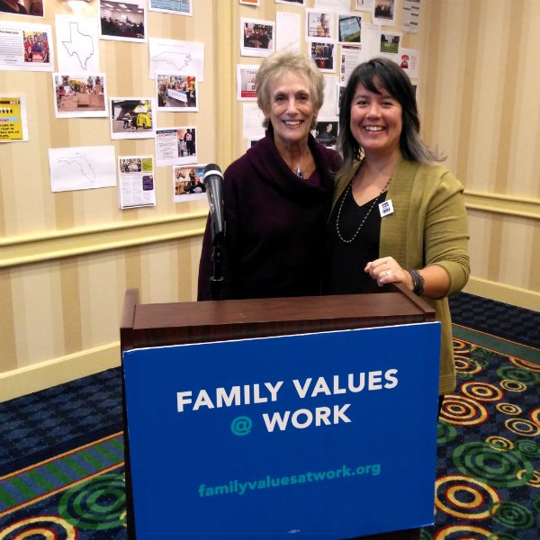 FmlyValuesWork's tweet photo. Value all care, value all families! TY Ellen Bravo and Wendy Chun-Hoon for a great opening of this year's Family Values @ Work annual convening!
#FVAW2018 #PaidLeave #TimeToCare #PaidSickDays #Families #Care #caregivers https://t.co/8JM168gO3O