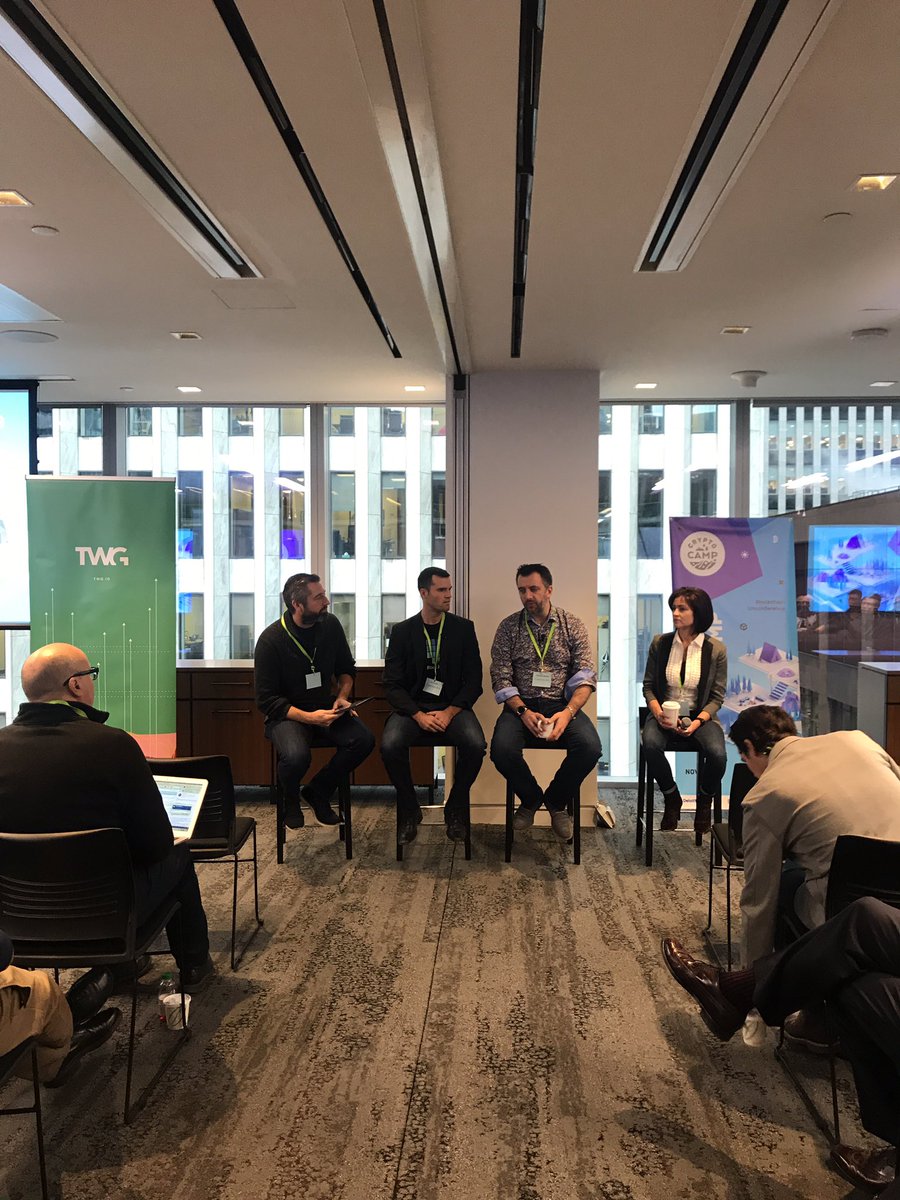 #cryptocamp is on early this morning. Starting out with a panel about building the new generation of products in crypto hosted by <a href="/rswitzer/">Richard Switzer</a> with companies <a href="/PolymathNetwork/">Polymath</a> <a href="/block_eq/">BlockEQ</a> <a href="/SecureKey/">SecureKey</a> <a href="/DeloitteCanada/">Deloitte Canada</a>