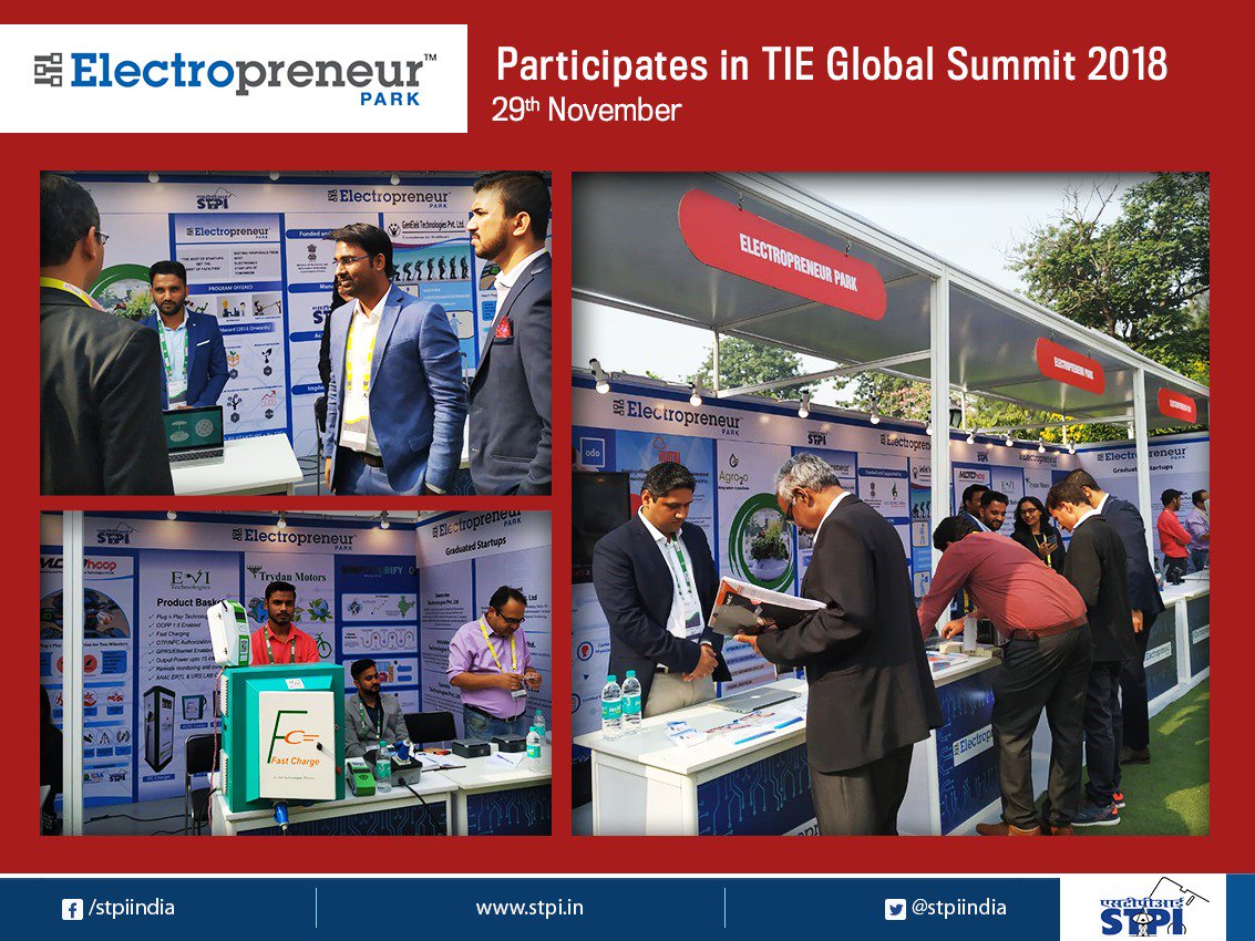 stpiindia's tweet photo. #STPIINDIA's #ESDM incubation @Electropreneur Park participates in #TieGlobalSummit2018 with its startups like #GenElek #TrydenMotors #Geneorgin #ODOInformatics #AGRO2o #EVITechnologies #DoorasthaAnalytics #SimplyPurify which showcased their innovations
#TGS3 @TiEDelhi @GoI_MeitY https://t.co/onC0KJ0smE