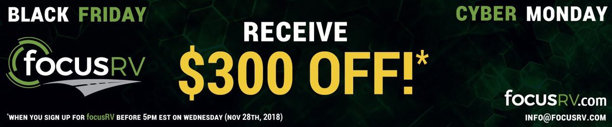 focusRV's tweet image. We’ve put on our Santa hat, and that puts us in a giving mood!

Due to popular demand, we will extend this offer until Wednesday December 5th 2018 at 5pm. Follow @focusRV. Like this tweet . Contact us before Wednesday and sign before the end of the year to get the discount!
