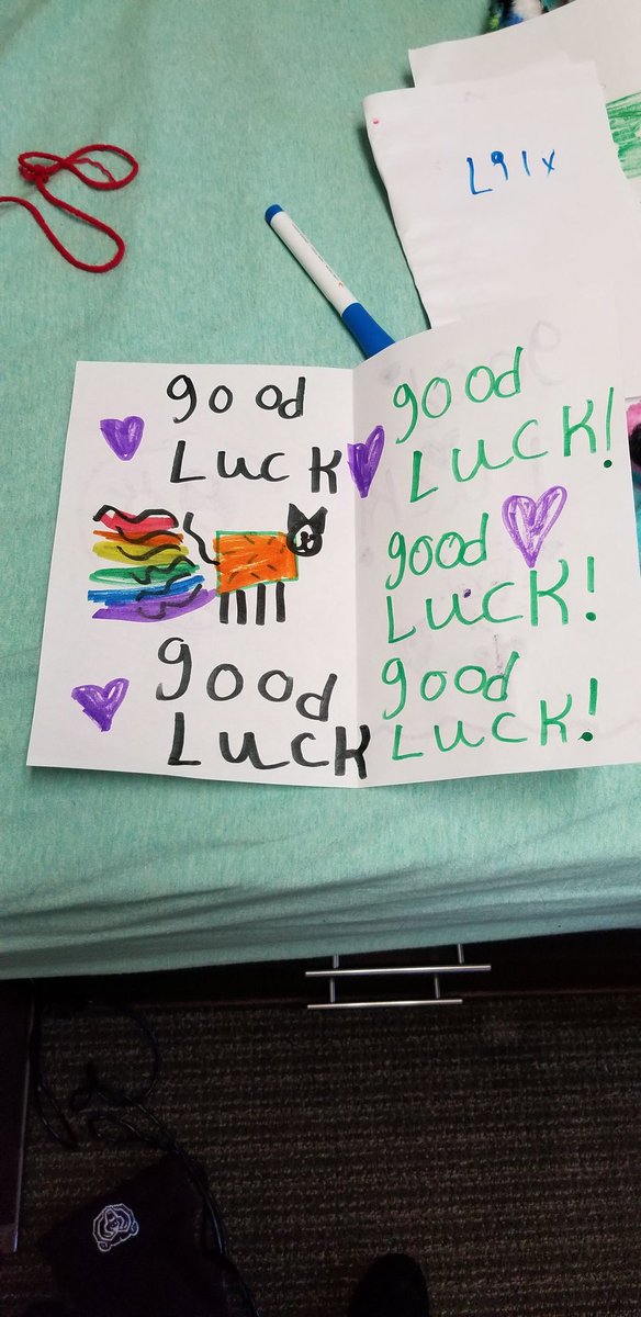 The students at Delaware elementary's before and after school program with the <a href="/orYMCA/">Ozarks Regional YMCA</a> made good luck cards for all the residents of <a href="/kentwoodh/">Kentwood Hall</a> for finals coming up! <a href="/MissouriState/">Missouri State</a> 😊