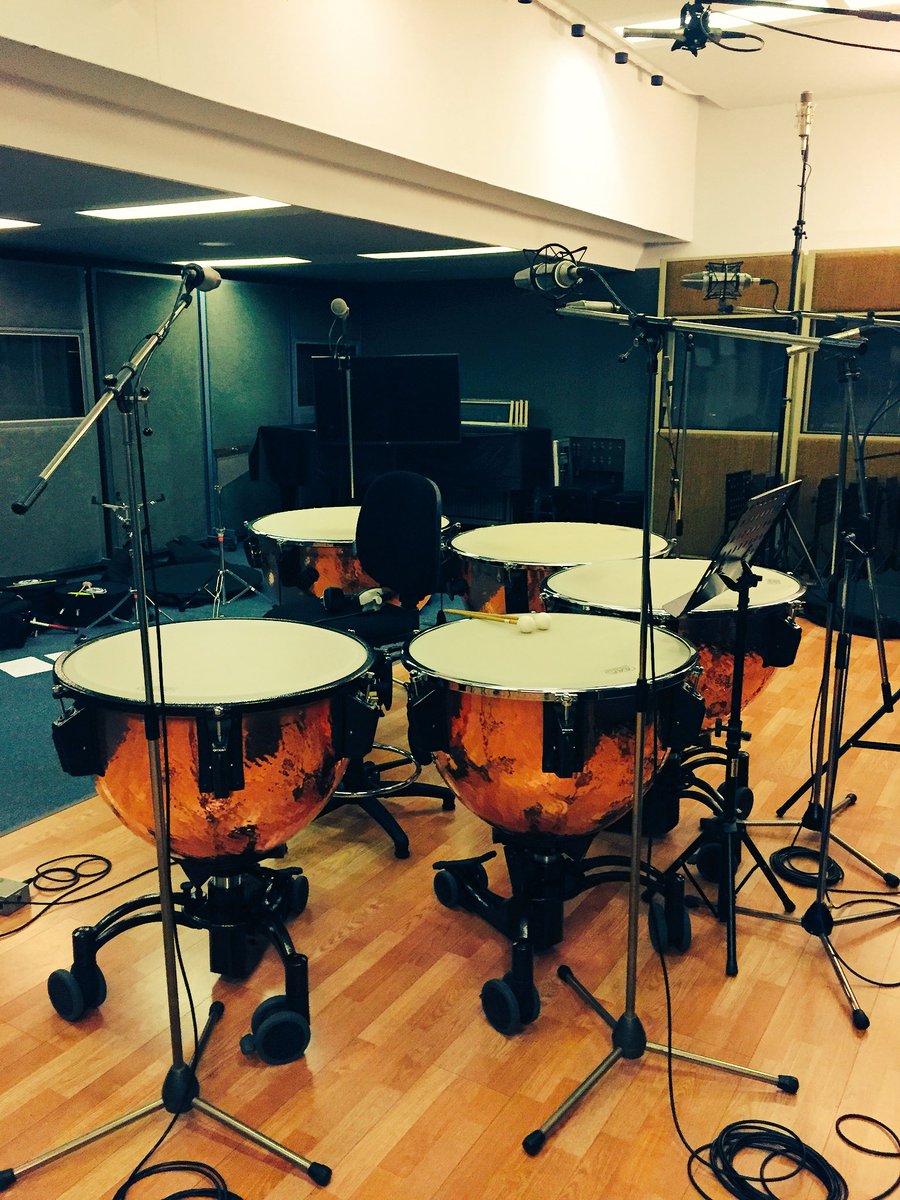 JobyBurgess's tweet photo. Recording orchestral things with the songsmith @ChrisDBroom today at @airedelstudios
#London #timpani #cymbals #marktree #snare #powerpopsnaresound
👊 https://t.co/01tadFfZJi