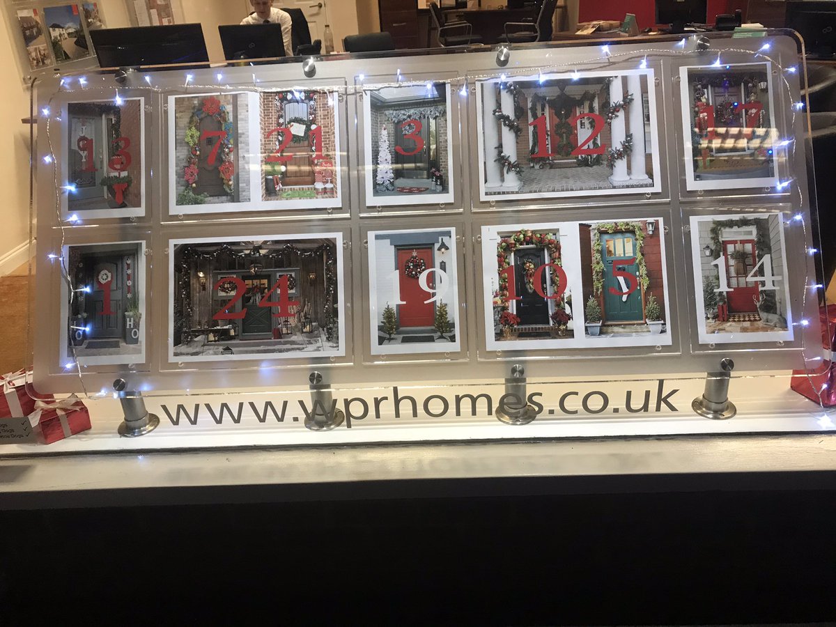 WPRGrayshott's tweet photo. Giant advent calendar! Visit our window every day in December to see what has been revealed behind each door! (Spoiler Alert: it’s not chocolate!) #Advent #windowdisplay #villagelife #grayshott #estateagents https://t.co/CpknUx0Dx0