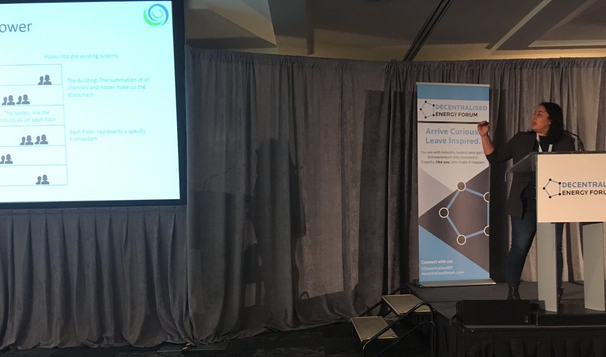 Blockchain for asset management and carbon market transactions Prageet Nibber ⁦<a href="/rewattpower/">ReWatt Power</a>⁩ is already managing transactions for several large corporations! #def2018