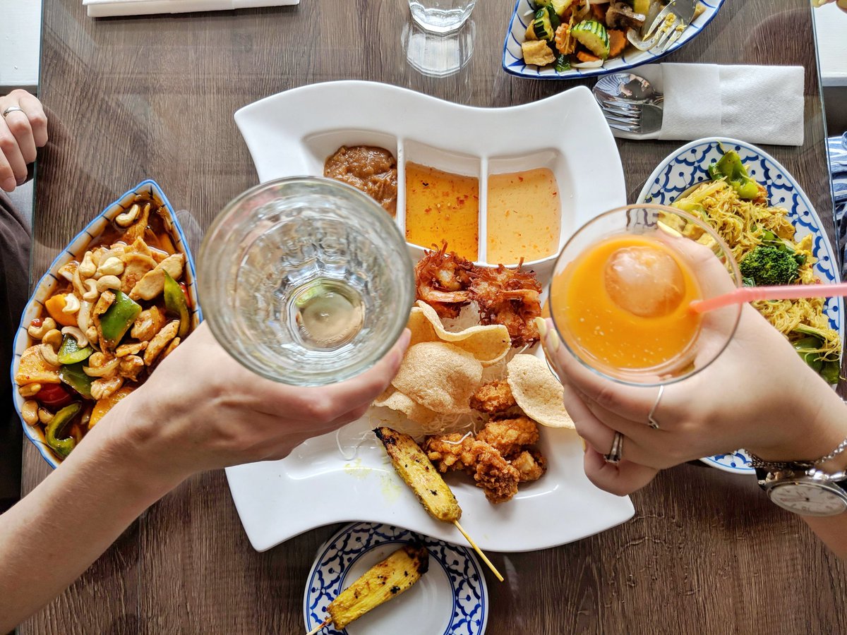 Mythaigroup's tweet image. Cheers to it ALMOST being the weekend! Why not have an amazing meal with us to keep you company until tomorrow? 😉 #HamOnt #kwawesome #cambridge #ancaster #stoneycreek #brantford #Guelph