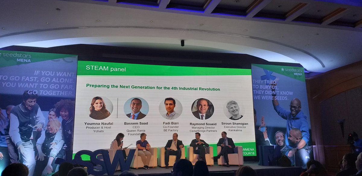 NinetteKamel's tweet photo. Panel discussion about preparing the Next Generation for the 4th Industrial Revolution during the Seedstars MENA Regional Summit #SSWMENA https://t.co/rP7TNFEFBv