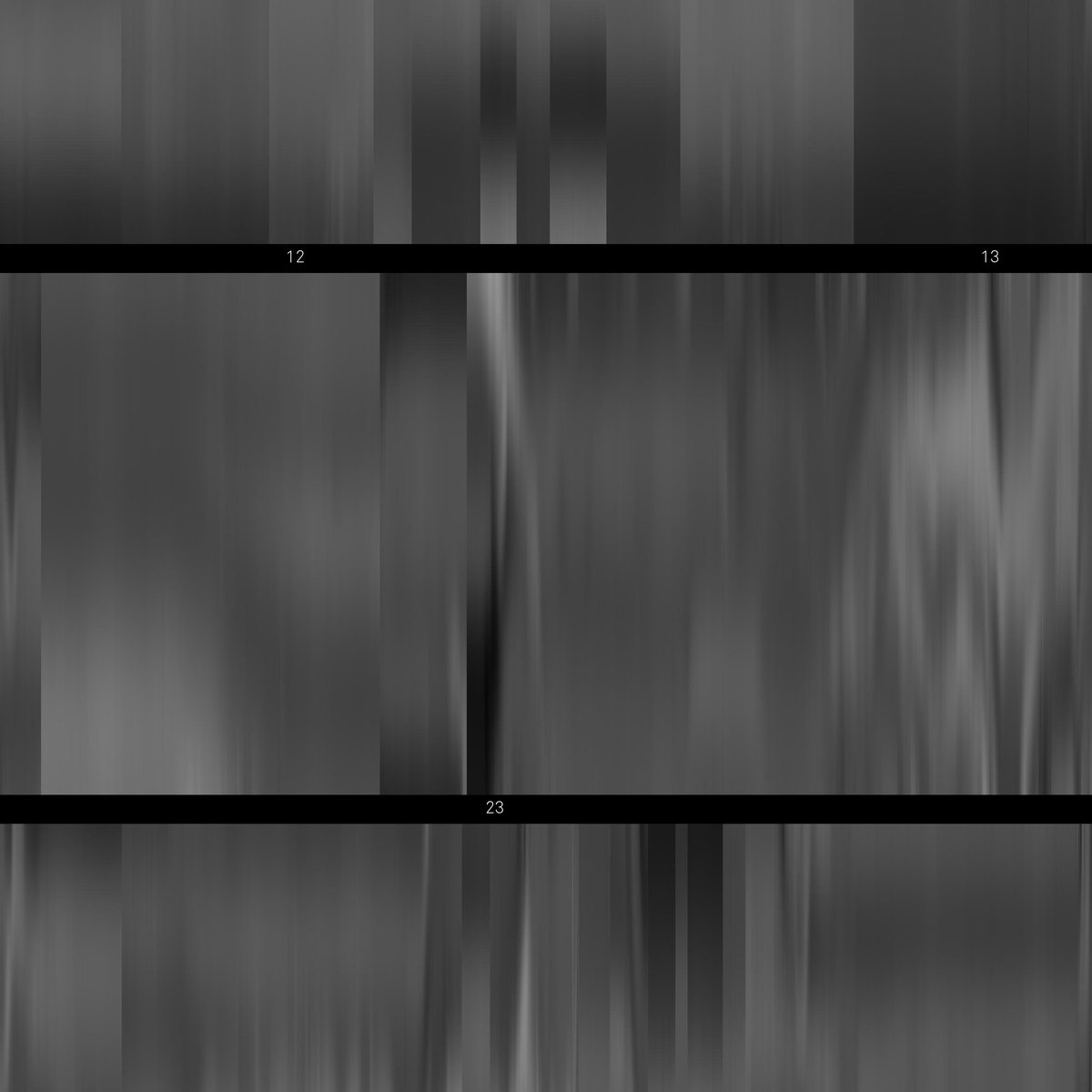 Poster (detail) of #12AngryMen (#SidneyLumet, 1957), around the 23mn mark. Rendered as a juxtaposition of vertical lines summarizing the colors of each frame, hence displaying cuts & moods of the film #MartinBalsam #JohnFiedler #codevember #bot #generativeart