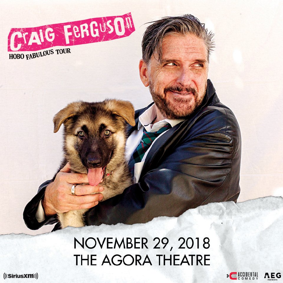 TODAY'S THE DAY! The #agora and Accidental Comedy present the <a href="/CraigyFerg/">Craig Ferguson</a>  Hobo Fabulous Tour! Come join us at 7p by getting your tickets here: ow.ly/CWTJ50jyyFP