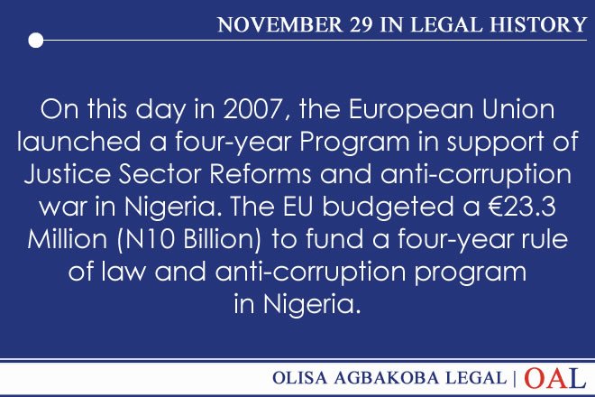 OALNigeria's tweet photo. #OAL #Nigeria #OnThisDay #EuropeanUnion #JusticeSectorReforms #MyOAL https://t.co/RWlJG7jkM6
