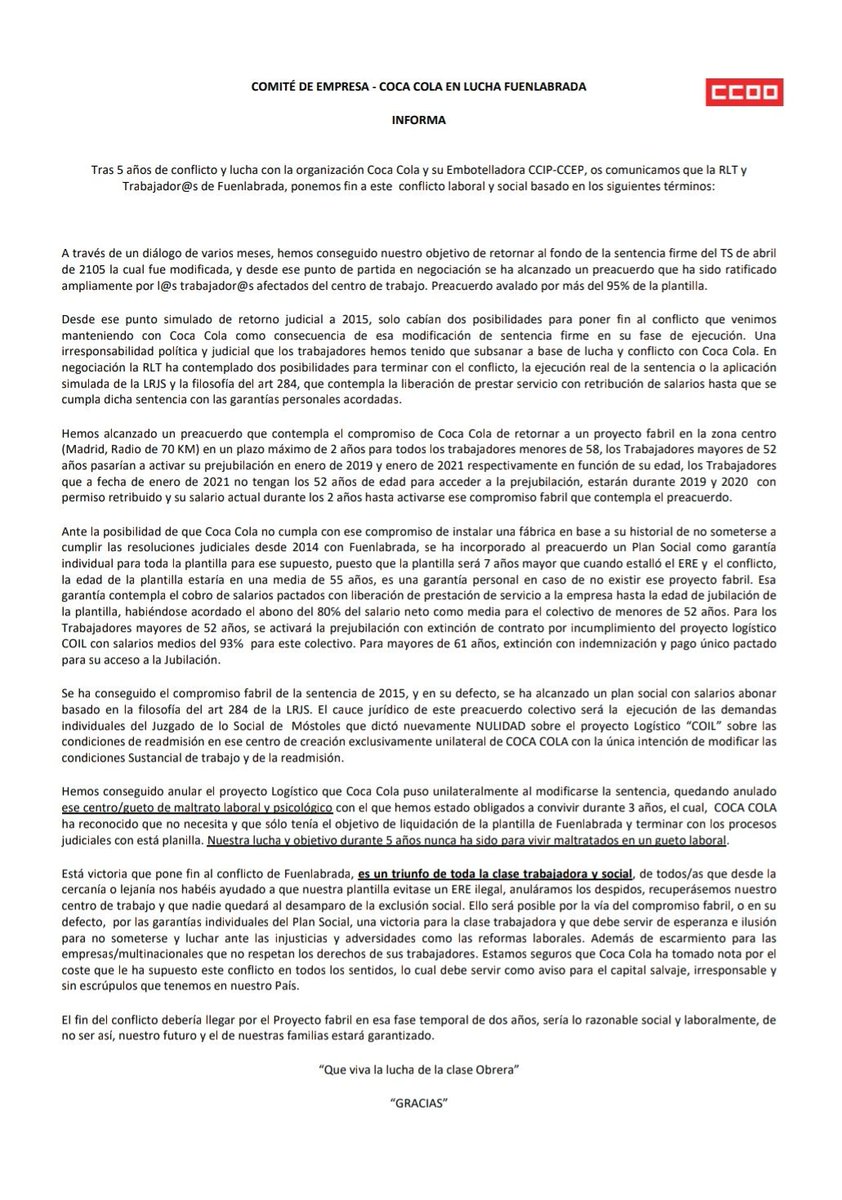 CocaCola en lucha tweet media