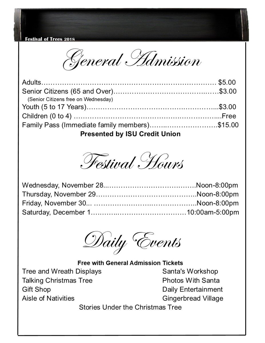 PCSD25's tweet photo. Day 2 of the Festival of Trees presented by ISU Credit Union. Want to skip the line at the door to get in? You can purchase tickets in advance at the School District Office on Pole Line. Doors open at Noon! #isucreditunion #isucufored #educationalpartners #festivaloftrees https://t.co/ROIia3eZHk