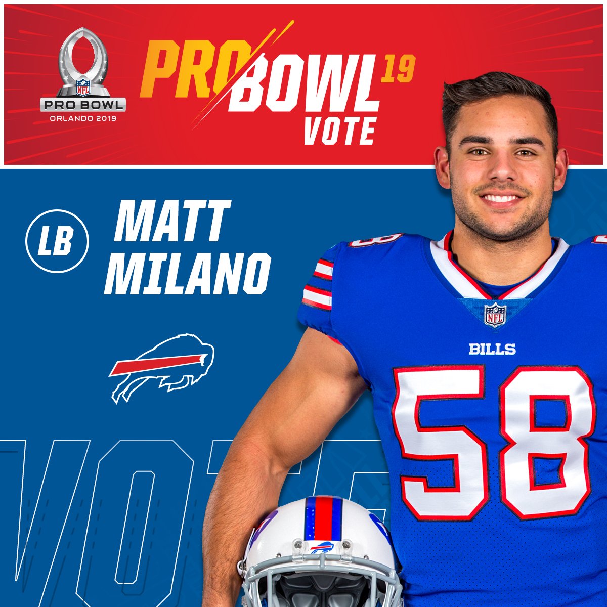 BuffaloBills's tweet image. 1️⃣ RT = 1️⃣ Pro Bowl Vote!

#ProBowlVote | @maine_savage23 
#ProBowlVote | @MatthewMilanoo 
#ProBowlVote | @onemangang97