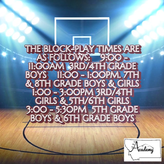 406_Academy's tweet photo. The tournament site @ Heritage Christian School 4310 Durston Road Bozeman, MT 59718.  Please arrive 20 min early https://t.co/dXPeQJfuxB
