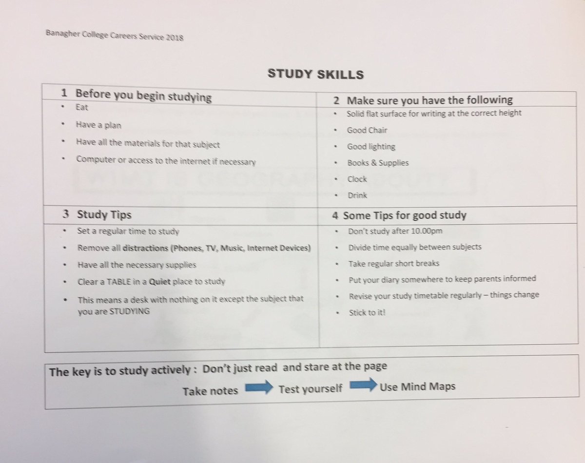Bccns Careers Depart On Twitter A Study Skills Workshop