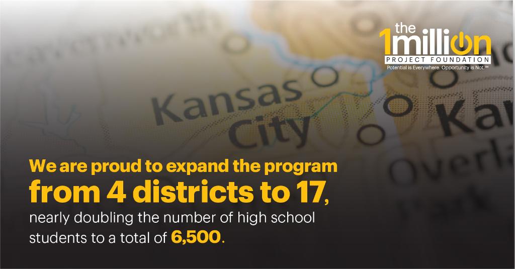 MichelCombes's tweet image. Today we reach an incredible milestone with the @1MillionProject in the #KansasCity area - we now cover 17 school districts so that TWICE as many high school students can get the tools they need to succeed. sprint.co/2FLdvC0