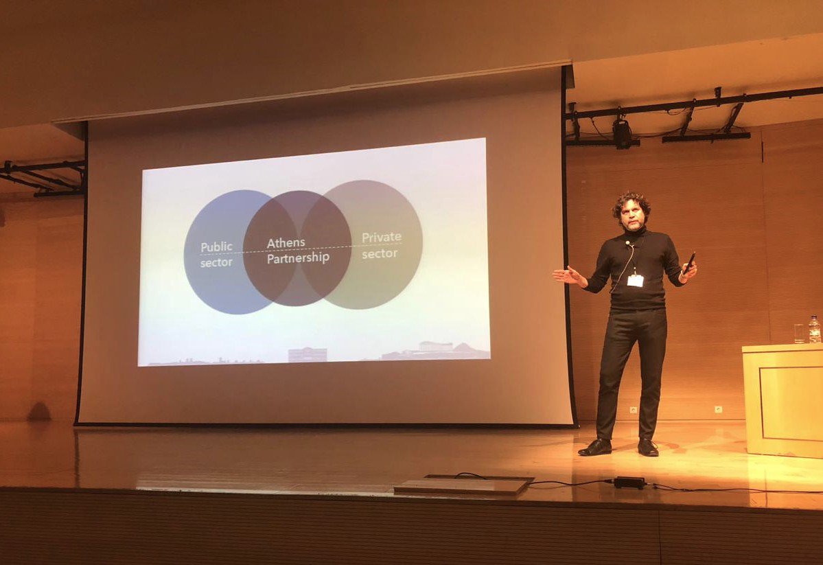 AthensPartner's tweet photo. @AthensPartner Executive Director @Alexanthros at #CoMuseum2018 presents on how museums can engage in innovative programming and reinforce ties with communities by working with City government. https://t.co/mmdgf1UgVx