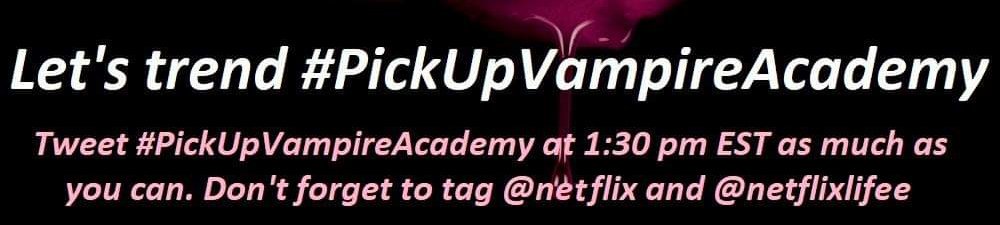 va_rosemarie's tweet image. THIS SATURDAY! #VAFamily 

Time - 1:30 PM EST
Location - Twitter
Trend Topic - #PickUpVampireAcademy 
#VampireAcademy
#NetflixVampireAcademy 
Tag - @netflix and @netflix and maybe @JillianDeFrehn 

She has wished us luck. Let&apos;s show them we want this. 

RT this.