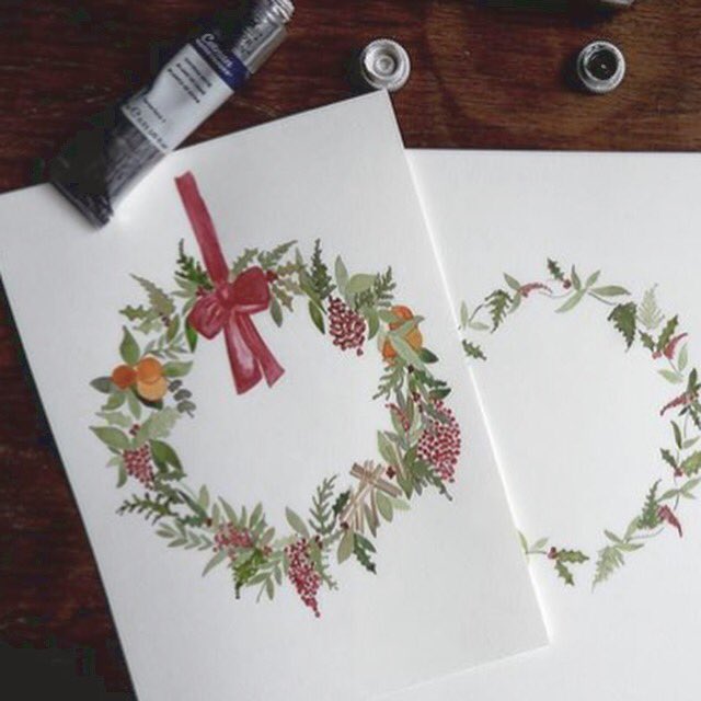 On the first day of Christmas my true love sent to me...a wreath with some red berries. #lbdmm #ladybay #highendnothighstreet #buylocalart #christmasmarketnottingham <a href="/amybaileydesign/">Amy Bailey</a> <a href="/alyspower/">Alys Power</a>