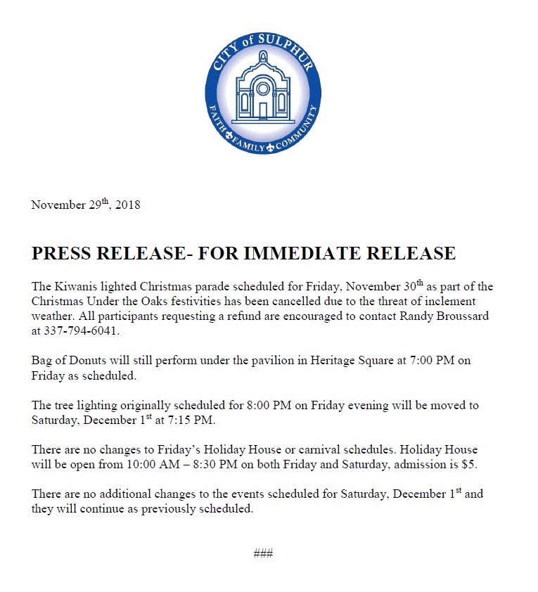 City of Sulphur, La. (@cityofsulphur) on Twitter photo 