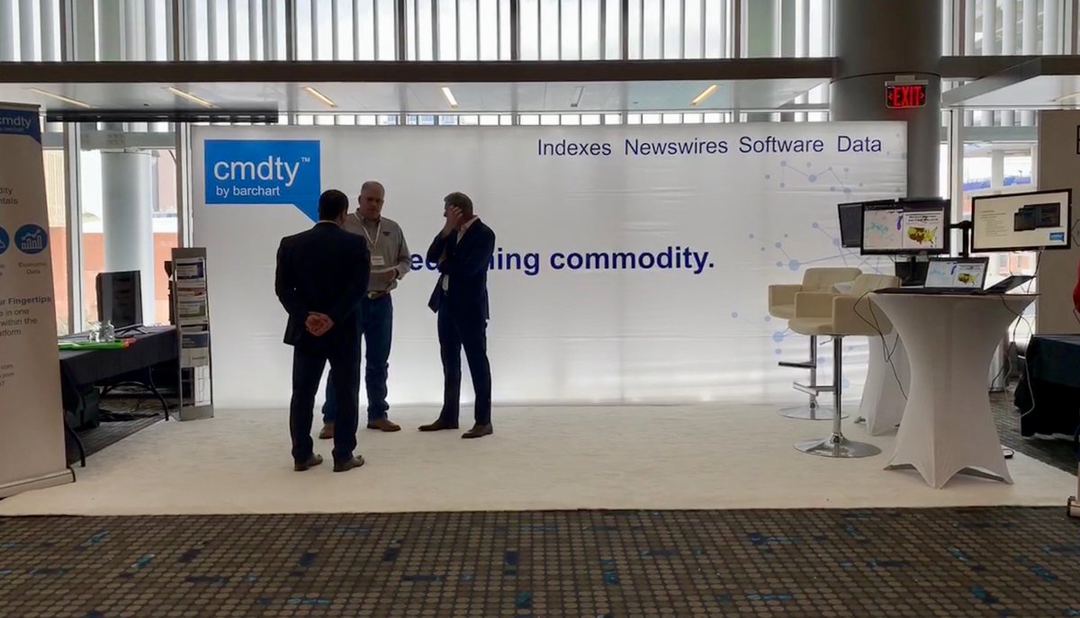 Barchart's tweet photo. It's the last day of the #VanTrumpConference in Kansas City. Visit Barchart to learn all about our new market data platform cmdtyView, best-in-class grain price data, cmdtyIndexes, and more. @cmdtyData https://t.co/BBzE7YM8hn