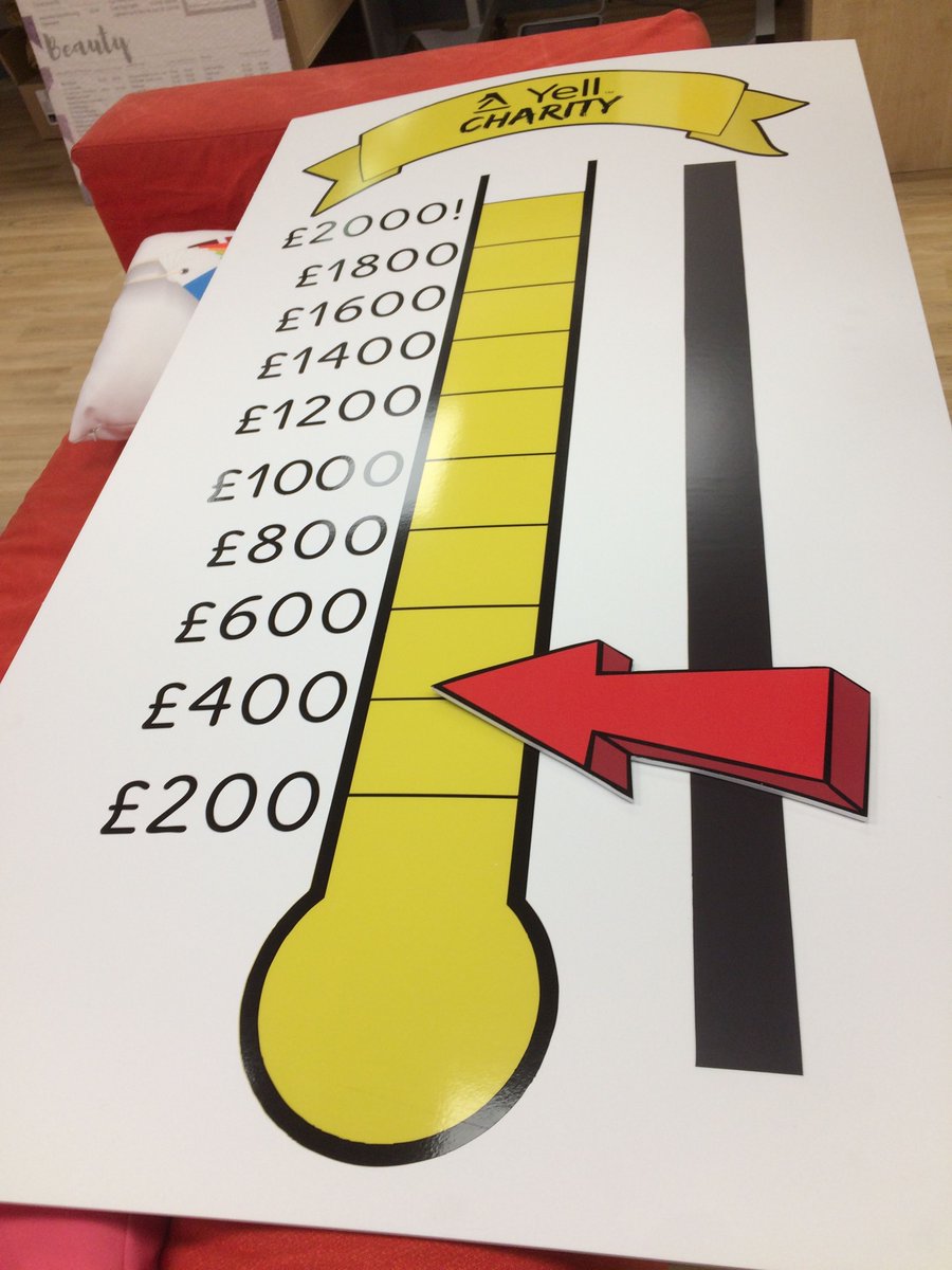 #Giantthermometer complete with #magneticarrow ready to #countmoney raised for #charity. Hope this helps <a href="/Yell/">Yell</a> see the pounds roll in! 

For #digitalprint on any #material with #shape #cut to your #design.
Phone us on: 01272 3332424 
or check out signsexpress.co.uk/scarborough