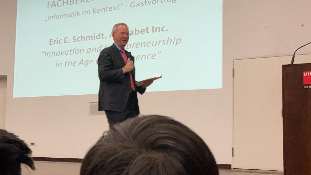 Kevin Reutter Eric Schmidt Alphabet Inc Talking About Innovation And Entrepreneurship In The Age Of Intelligence A Great And Inspiring Talk T Co Iz5q4idkci