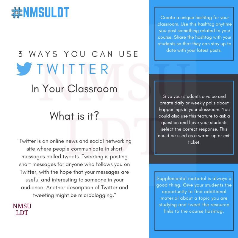 NMSUEDLT's tweet photo. Social tool #2 :#twitter
#NMSULDT I #NMSU I #Blendedlearning I #Edchat I #Education I #Onlinelearning I #Edtech @desertjul @drewsworld3 https://t.co/XHILJZaTni