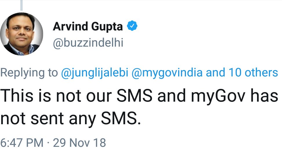 junglijalebi's tweet photo. @DesiSunniMuslim @MrsNair_1112 @mygovindia @rsprasad @manojsinhabjp @reliancejio @TRAI @GoI_MeitY @PMOIndia @buzzindelhi @rssharma3 @DoT_India @ANI @PTI_News @RahulGandhi @IndiaToday @rahulkanwal @sardesairajdeep @NalinSKohli @BJP4India @DrAMSinghvi @INCIndia @IamAlok_INC @bainjal @KapilSibal #CEO #MyGov replied @ https://t.co/u8fuX4orK2 that this is not their #SMS & myGov has not sent any SMS.
The question is then who is using #MyGov logo & sendername from senderID #REGINF & how #bulkSMS abt #Jio #towerinstallation was sent thru that ID?
Is Jio using Mygov ID?😨 https://t.co/sIq44ZXA4G