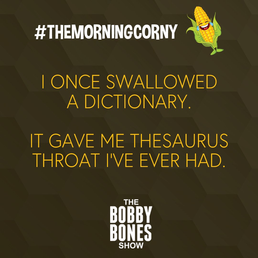 TheBull1017's tweet image. Here's your Thursday Corny! 🌽 #TheMorningCorny  @bobbybonesshow